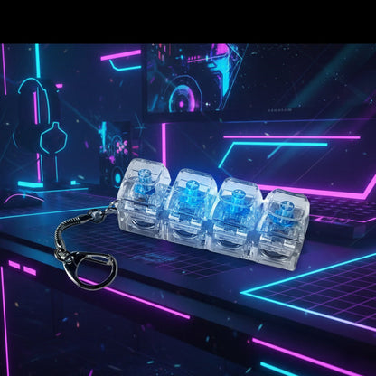 Relaxing 3/4/9 Keys Finger Keyboard Keycap Stress Relief Decompression Toy Gadget Key Button Fidget Keychain Adult