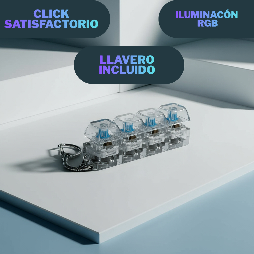 GlowKey ASMR Pro™ – Teclas luminosas con click satisfactorio